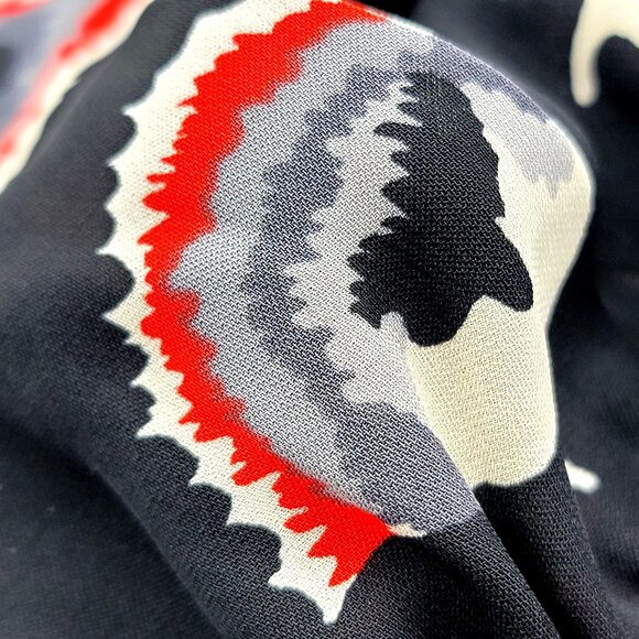 VTG Milly Silk Of New York Black Floral Print Button-Up Tunic Top Size 6 - Picture 11 of 14